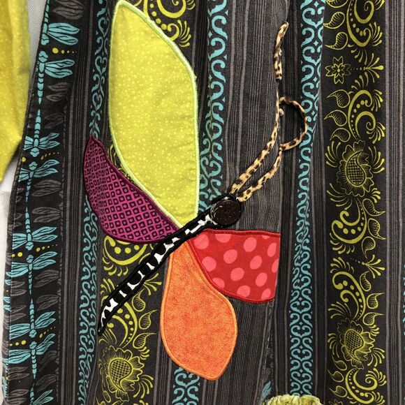 La Jenns Girls Dragonfly Long Sleeve Printed Green Dress Size 10 Cluttercore - Picture 5 of 11